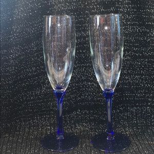 Vintage Elegant Champagne Flute Glass Set
